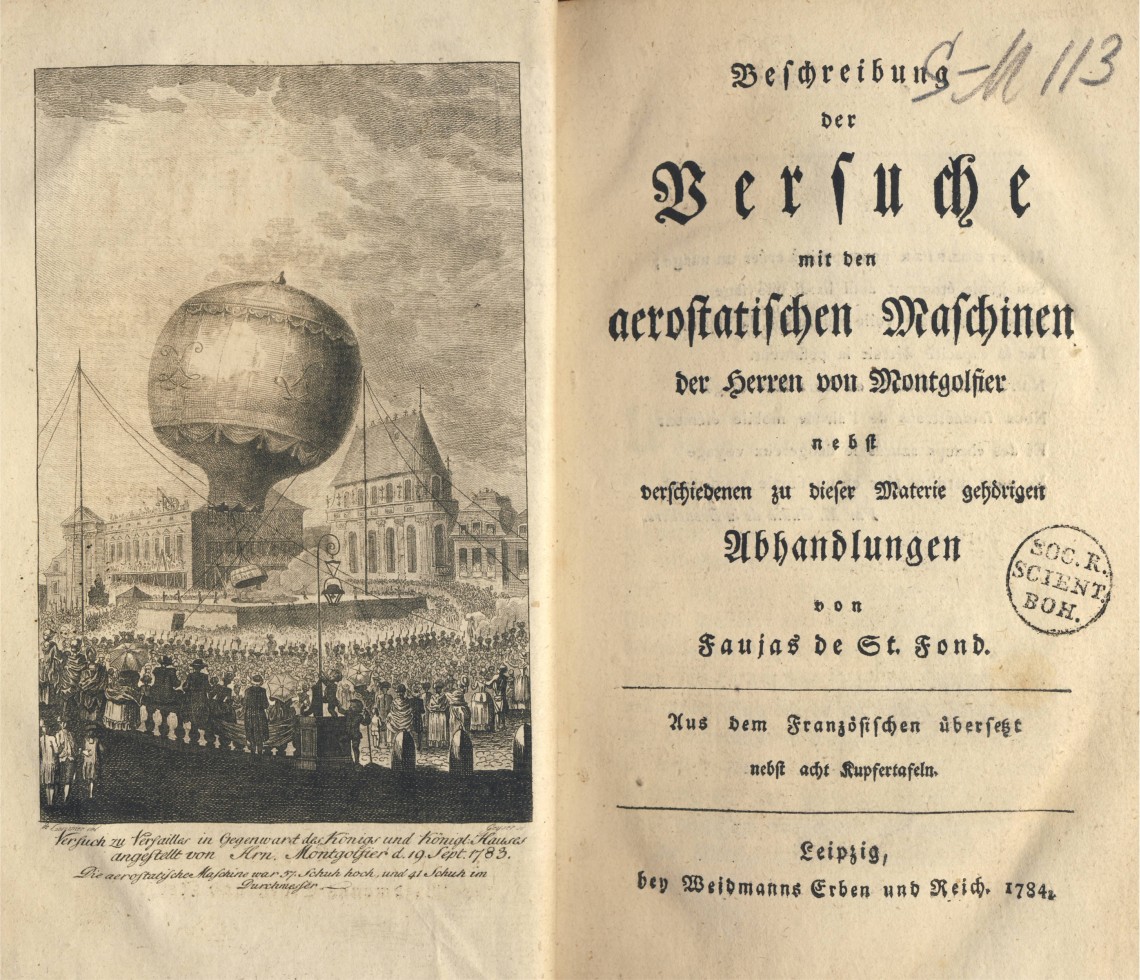 Německý překlad spisu Faujase de Saint-Fonda z&nbsp;roku 1784 je jediným tiskem, který nepochází ze sbírky Eduarda Langera, ale z&nbsp;knihovny Královské české společnosti nauk. Tento tisk se mohl do této knihovny dostat již krátce po jeho vydání.